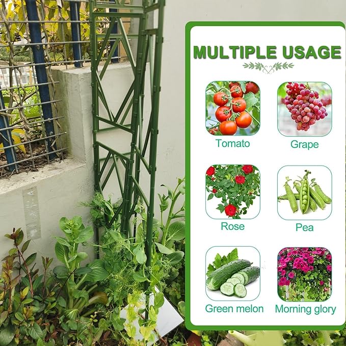LTSRLL Large Metal Garden Trellis 90cm/35.4in 120cm/47.2in 150cm/59in 180cm/70.8in 220cm/86.6in Hoya Support Foldable Climbing Plant Stake(Black180cm/70.8in)