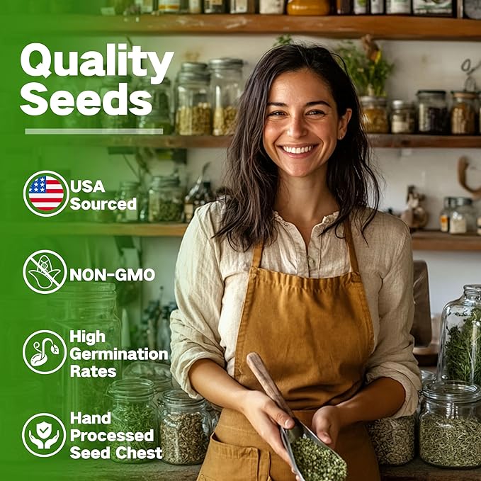 Lush&ampDew Ancestral Apothecary Medicinal Tea Herb Seed Chest 36000+ Non-GMO Survival Seed Kit Gardening Gifts for Women Men 40 Types Heirloom Garden Seeds for Planting Herbs Raised Bed Windows