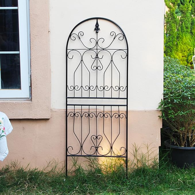 Trellis for Climbing Plants 59 H x 22 W Metal Unique Design Decorative Garden Structure Weather-Resistant Trellises Outdoor Decor Flowers Roses Vine Ivy Clematis 1 Pack