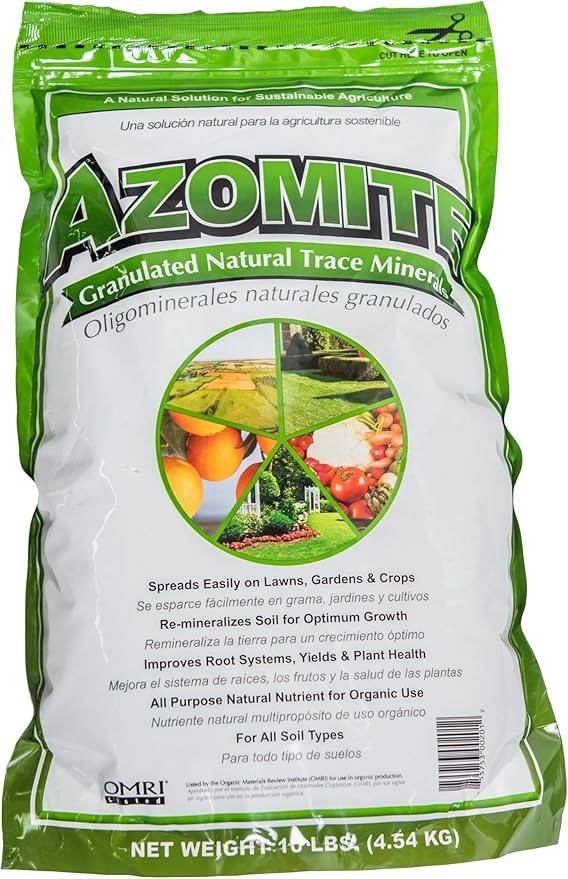 AZOMITE® 10lb Bag Natural Trace Mineral Fertilizer &amp Soil Amendment – OMRI Listed® for Organic Use – Mined in Utah