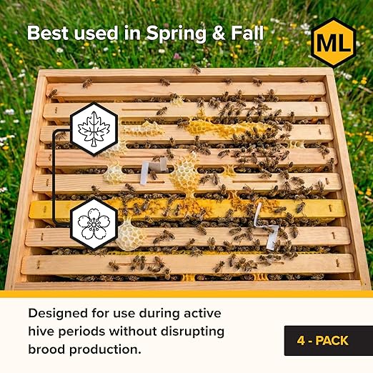 Mann Lake Apivar 2.0 Varroa Mite Treatment Strips Varroa Control for Spring &amp Fall Adaptable Strip Lengths for Multiple Hive Configurations Long Lasting Colony Protection 4 Strips