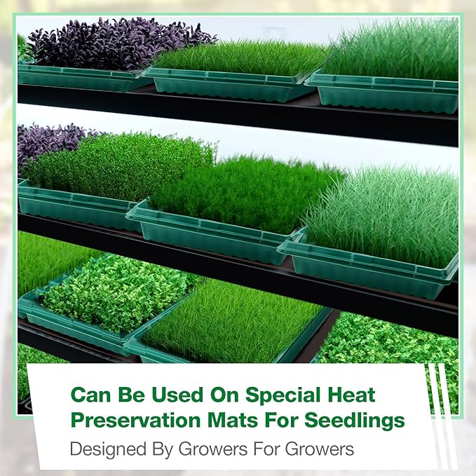 30 Pcs Seed Starter Kit 72 Cell Seedling Starting Trays and 1020 Trays No Holes Plant Growing Nursery Pots for Gardening Germination Propagation (Green)