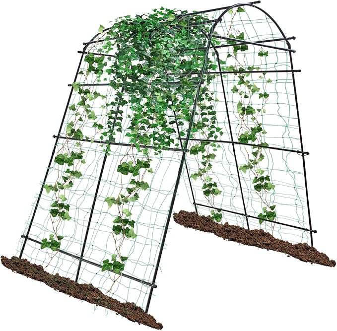 7 Ft Extra Tall Garden Arch Trellis for Climbing Plants Outdoor Lightweight Metal+PE Coated Garden Arch Trellis Plant Stand for Climbing Vines Lawn Tower &amp Garden Support Structure