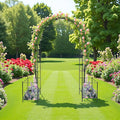 Garden Arch for Climbing Plants Metal Garden Arch Outdoor Wedding Arch for Wedding Ceremony Party Plant Climbing Rose Vines Lawn Courtyard Patio Black 7.15ft