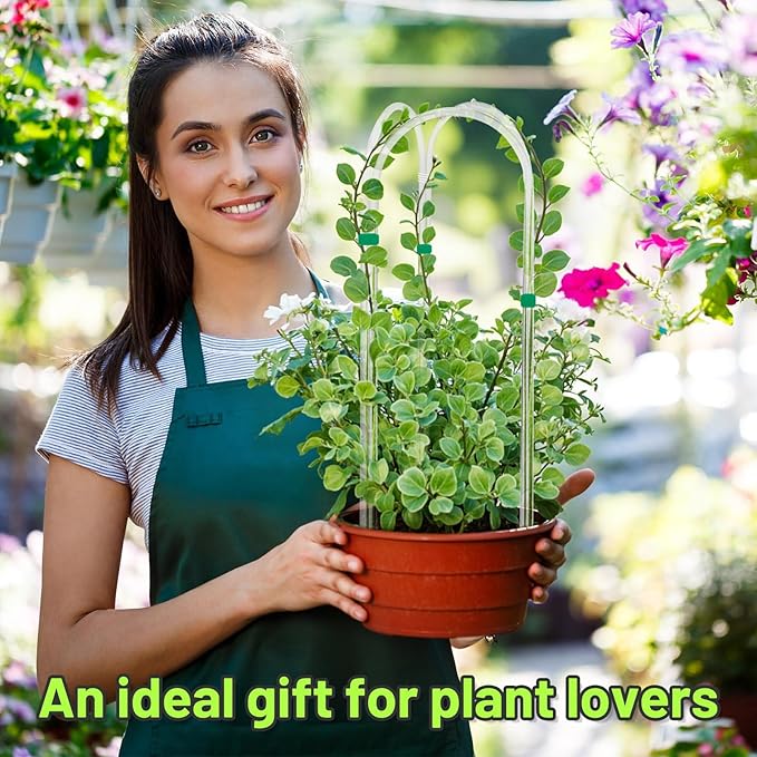 6 Pack U-Shape Acrylic Plant Trellis for Indoor Climbing Plants 16 Inch Small Plant Trellis Potted Plant Climber Support for Pothos Vine Ivy Houseplant