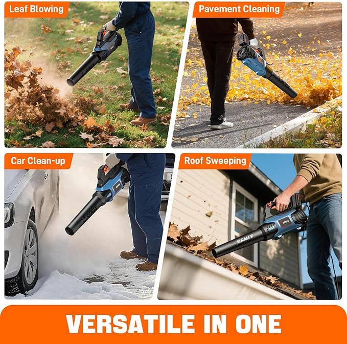 SENIX 20V Max Leaf Blower Cordless Brushless Handheld Up to 450 CFM and 100 MPH 2 Speed Mode Cruise Control Lightweight 5.0 Ah Battery and Charger Included (BLAX2-M3)