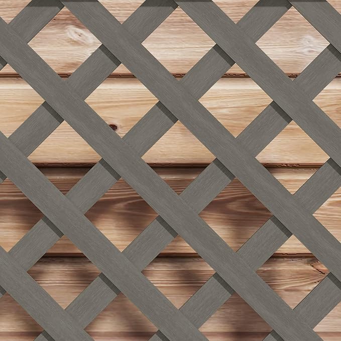 40x40x12 inch Modern Wooden Raised Garden Bed with Built-in Trellis for Climbing Vines and Fruits Gray Color Durable Design Contemporary Appeal