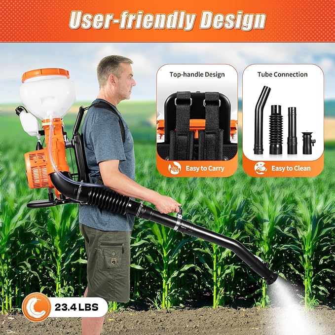 Backpack Sprayer 3.7gal Fogger Sprayer Garden Sprayer Agricultural Mist Duster Sprayer for Vegetable Sheds Orchards Garden Orange