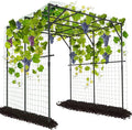 DoCred Large Garden Arch Trellis for Climbing Plants 79'' H x 79'' L x 79'' W Outdoor Grape Vine Trellis Arch Arbor Gazebo Grape Trellis for Climbing Plants Courtyard and Garden Decoration Black