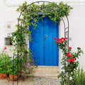 Metal Garden Arch W55'' x H94.5''Climbing Plants Support Rose Arch Outdoor Arch Black