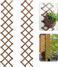Pack of 2 Extra Thick Wooden Wall Trellis- Expandable Wall Planter Lattice Panels for Climbing Plants Hanging Vertical Plant Support Fence Frame Outdoor Indoor for Balcony Patio Garden Room