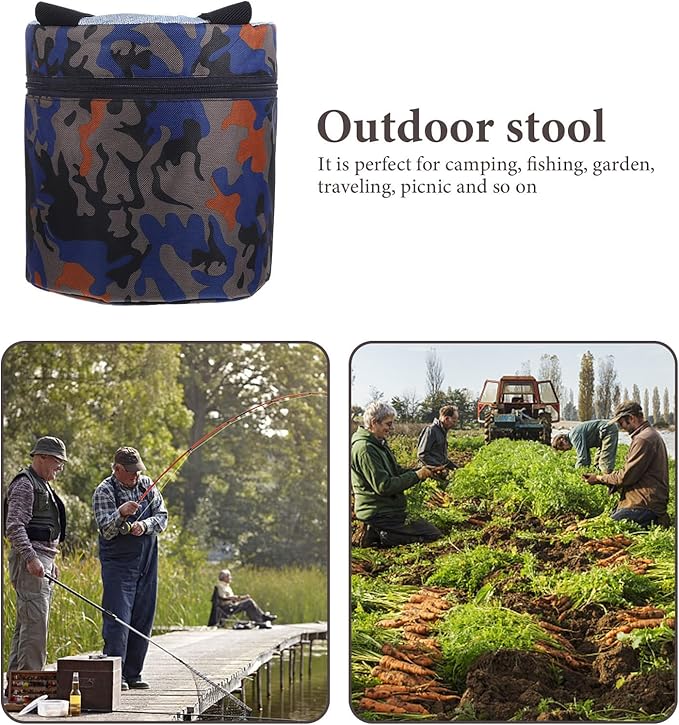 GANAZONO Portable Gardening Foam Stool with Pocket 25cm High Lightweight Wearable Work Seat for Seniors Fishing Camping Weeding Outdoor Use Random Style