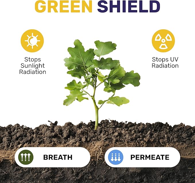 Garden Weed Barrier Landscape Fabric 33 FT / 300 FT - Heavy Duty Non-Woven Spunbond Ground Cover High Permeability Weed Control Cloth for Flower Beds &ampVeggetable Gardens