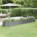 ZEYUAN Garden Raised Bed Planter Raised Beds Raised Planter Box Planters for Outdoor Plants Garden Beds Powder-Coated Steel 144.9x31.5x14.2 Gray