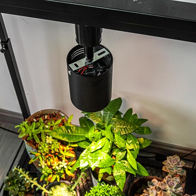 3-Pack Track Mounted Remote Plant Light Full Spectrum 7W Warm Light Adjusted Angle Industrial Style Black Metal J-Type Track Light for Flowers Growing Indoor Plants Shelf