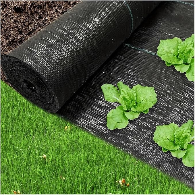 Weed Barrier Fabric Anti-Weed Mesh Geotextile Agricultural Mulch Cloth Greenhouse Weeding Mat Water Permeable(1.2Mx5M)