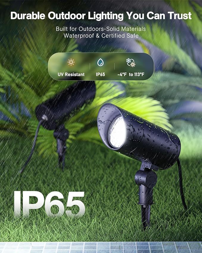 HIBOITEC 1 Pack 30W Outdoor LED Spotlight 120V 3000LM 5000K Spot Lights Waterproof Landscape Lighting for Flag Pole Tree Statue 5.9 FT Cord with Plug