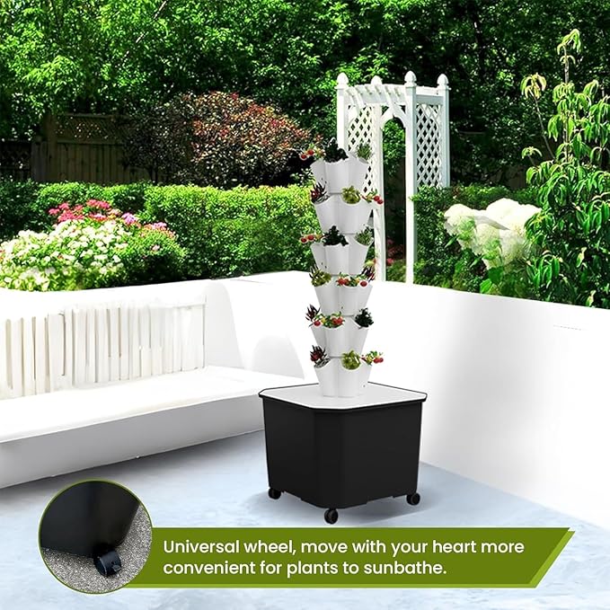 Aeroponic Tower Garden System Tower Garden Growing System Vertical Farming Tower with Pump Soilless Cultivation Growing System(140cm/55in)