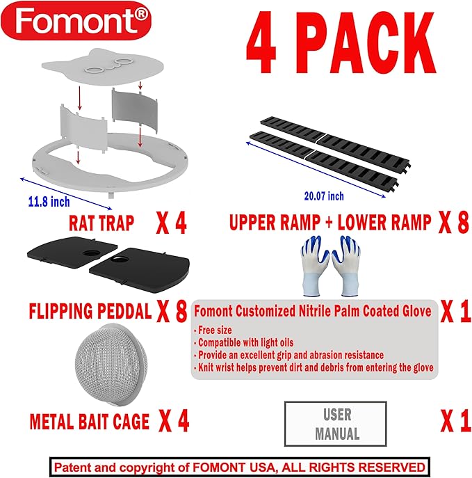2025 New Improved Bucket Lid Mouse Trap Rat Trap-Metal Bait Cage-Automative Reset-5 Gallon Bucket Fit