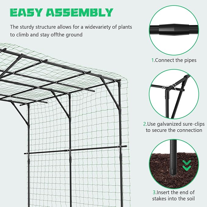 DoCred Tall Garden Arch Trellis for Climbing Plants 79 Inch Tall Metal Plant Support Trellis Archway for Climbing Vine Vegetable/Fruit/Flower Outdoor Yard Lawn Garden Arch Tunnel Trellis