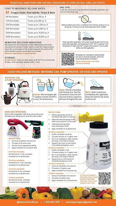 NaturesGoodGuys Beneficial Nematodes SF Steinernema feltiae - 50 Million