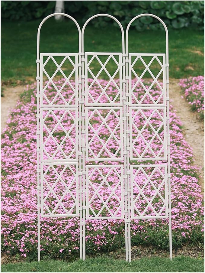 Garden Trellis for Climbing Plants Heavy Duty Plant Support Stake for Flower Vegetable Vine Rose Plants Outdoor(Color:WhiteSize:125 * 30cm/49.2 * 11.8in)