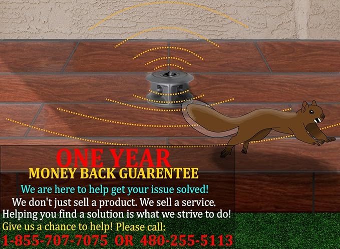 Cleanrth PCS101 Three-Stage ComboSonic Squirrel Repeller - Ultrasonic Squirrel Repellent