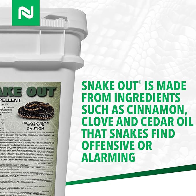 Nisus Snake Out Snake Repellent Biodegradable Safe for Pets and Children Easy Application for Yards Gardens and Sheds 25 lbs