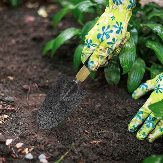 Veemoon 5pcs Gardening Tool Set with Garden Shovel 5-Prong Rake Hand Hoe and Fork for Planting and Weeding Sturdy Steel Construction Suitable for Home and Outdoor Garden Use