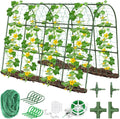 Cucumber Trellis for Raised Bed Garden U-Shape Arch Trellis for Climbing Plants Outdoor Metal Vegetables Trellis with Netting Garden Trellis for Cucumber Plants Sweet Pea Bean