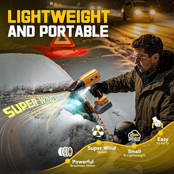 800000 RPM Leaf Blower Compatible with Dewalt 20V: Ecarke Cordless Dust Blower Electric Turbo Jet Blower Handheld Battery Powered with Brushless Motor for Patio Garden Lawn (No Battery)