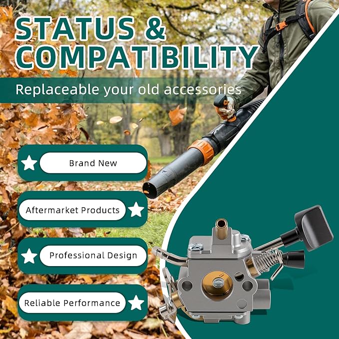 AUTOKAY 4283-120-0601 Carburetor Kit Fits for STIHL BR800 BR800X BR800CE Backpack Leaf Blower with Air Filter Replace#4283 141 0300