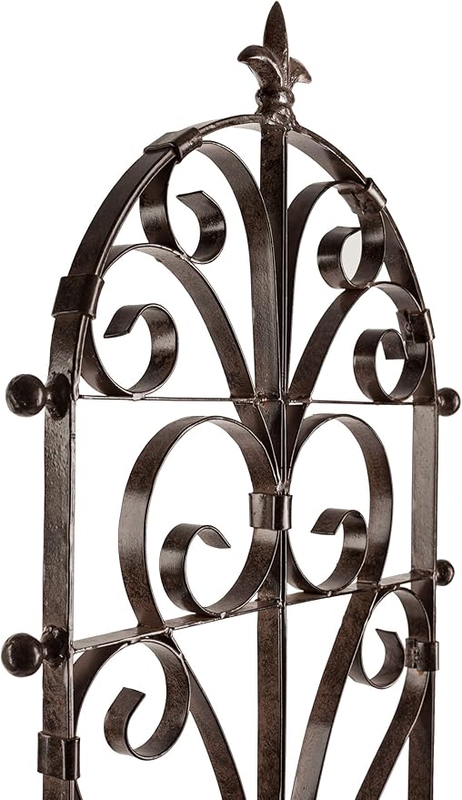 H Potter Metal Garden Trellis 58 Installed Height — 24-Lb Heavy Duty Iron Climbing Trellis for Roses Ivy &amp Clematis — 70 Overall with Ground Spikes