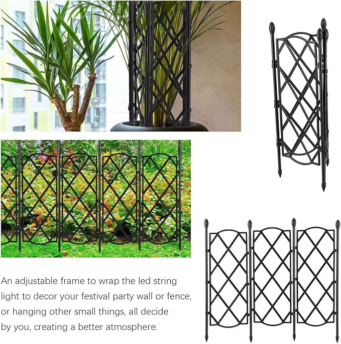 Yosoo Garden Trellis Plastic Coated Steel Expandable Flower Stand Supports Climbing Vines Indoor and Outdoor Use (1)