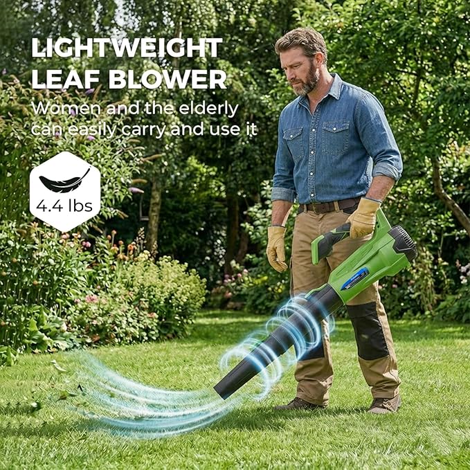 Electric Leaf Blower Cordless with Battery and Charger 690 CFM/190 MPH/28000 RPM Brushless Hand Held Blower with 6-Speed Modes Lightweight Blowers for Lawn Care Leaves Dust or Snow
