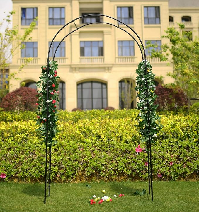 1. GO Steel Garden Arch 7'5'' High x 3'7'' Wide Garden Arbor for Various Climbing Plant Outdoor Garden Lawn Backyard