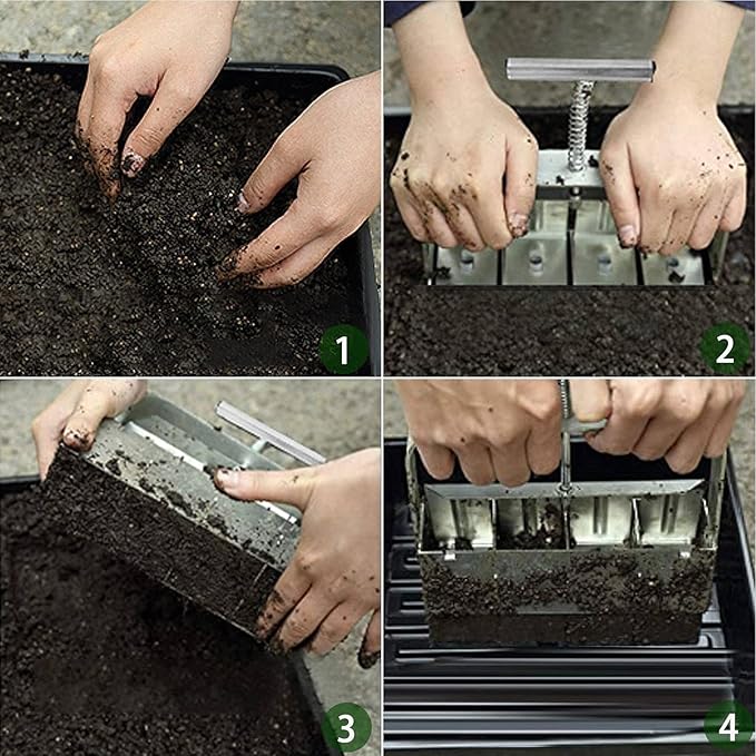Manual Soil Blocker for Garden Yard Lawn Greenhouse Seedling Soil Blocking Tool Iron Construction Ergonomic Design Reusable