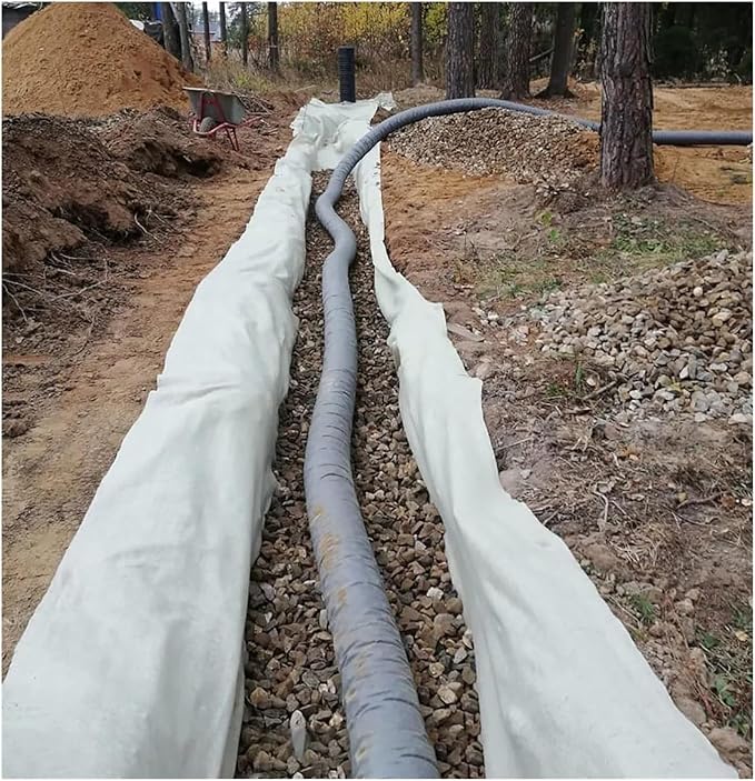 Geotextile 5oz Landscape Weed Barrier Block for Retaining Wall/Driveway Breathable Drainage Channel Water Control(White2mx95m/6.5ftx311.7ft)