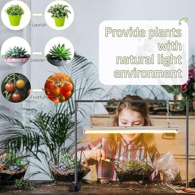 1 Pack Seedling Grow Light with Stand for Indoor Plants 18W Full Spectrum LED Grow Lamp with Metal Stand Height Adjustable Seedling Grow Light for Seed Starting Germination Hydroponic