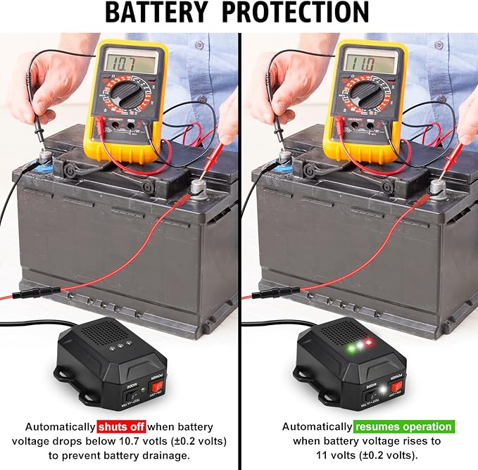 Ultrasonic Rodent Repellent for Car Engines 12V 24V Wired Ultrasonic Mouse and Rat Deterrent with LED Strobe Lights and Remote Control – Under Hood Animal Repeller for Cars Trucks RVs Vehicles