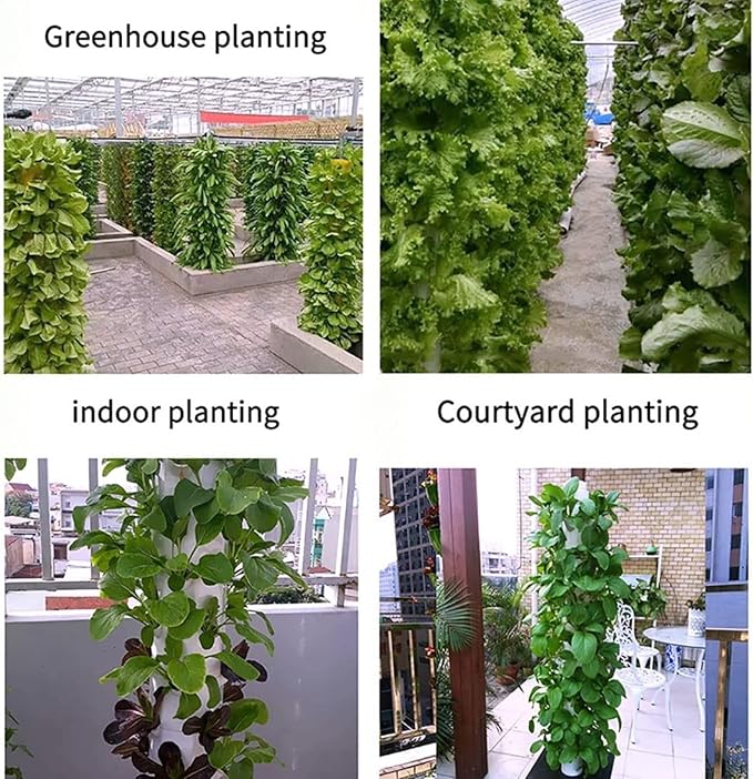 Vertical Tower Flower Pot Hydroponic Planting Kit with Moisture-retaining Pump DIY Hydroponic Farm Equipment Suitable for Fresh Herbs Vegetables and Fruits(20 Holes)