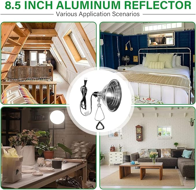 Simple Deluxe HIWKLTCLAMPLIGHTMX2 2-Pack Clamp Lamp Light with 8.5 Inch Aluminum Reflector Up to 150 Watt E26 Socket (No Bulb Included) 6 Feet 18/2 SPT-2 Cord Silver