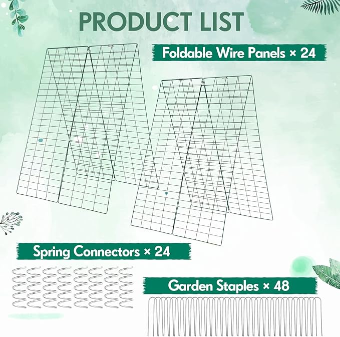 Wesiti 6 Packs Foldable Cucumber Trellis for Raised Bed 34W x 48H Adjustable a Frame Garden Trellis for Climbing Plants Outdoor Yard Metal Plant Support for Vegetables Tomato Pea Flower Vine Squash