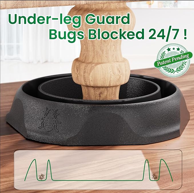 Bed Bug Interceptors 12 Pack Bed Bug Traps Insect Detector for Bed Sofa &amp All Furniture. 24/7 Monitor 360° Protection for Your Family's Peaceful Sleep Black