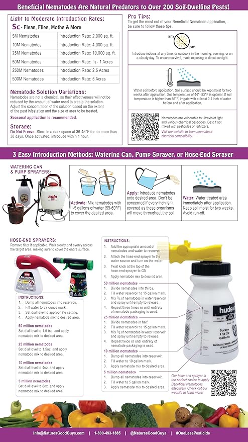 Beneficial Nematodes Steinernema carpocapsae SC -Helps with Biological Flea Control (100 Million)