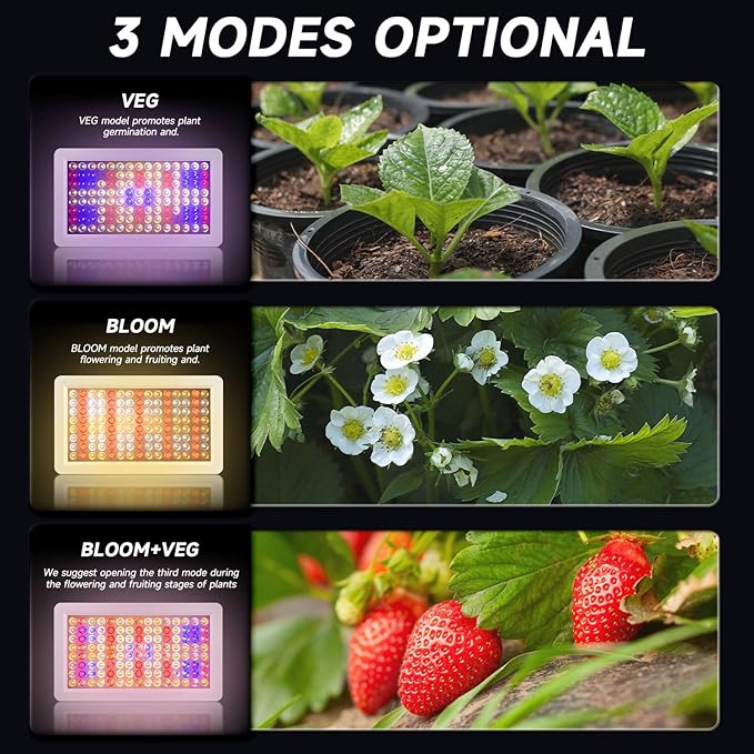 LED Grow Light Full Spectrum Plant Grow Light with Veg &amp Bloom Switch for Hydroponic Indoor Plants LED Grow Lamp with Daisy Chainwith Remote Control