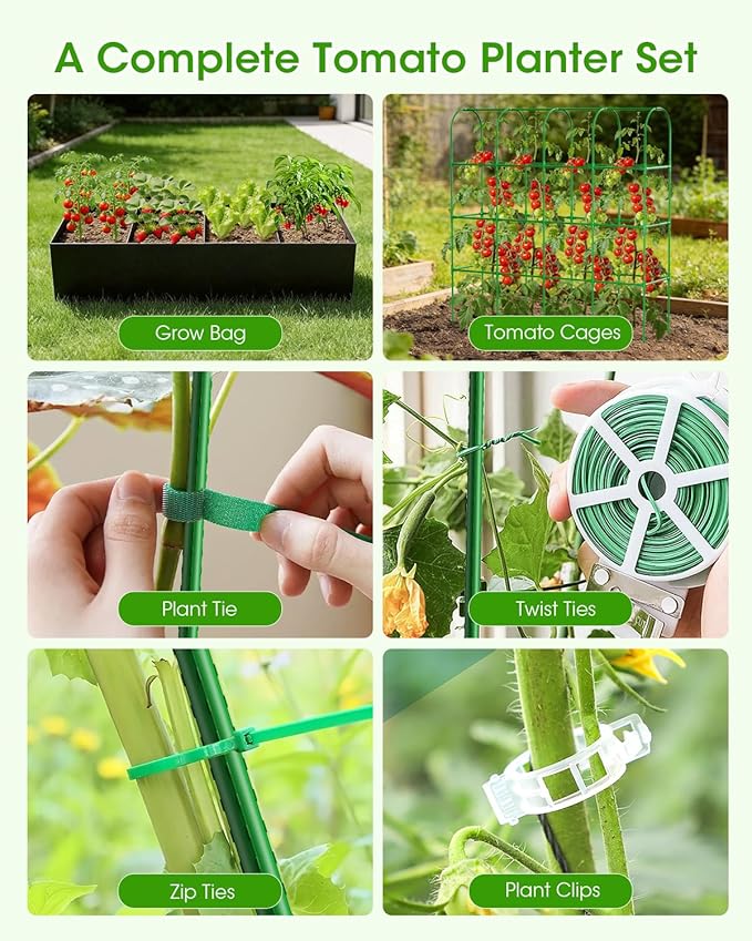 Cucumber Trellis with Grow Bags for Garden U Frame Garden Trellis for Climbing Plants Metal Plant Trellis with Garden Netting for Vegetables Flowers Fruits(5 Arches)