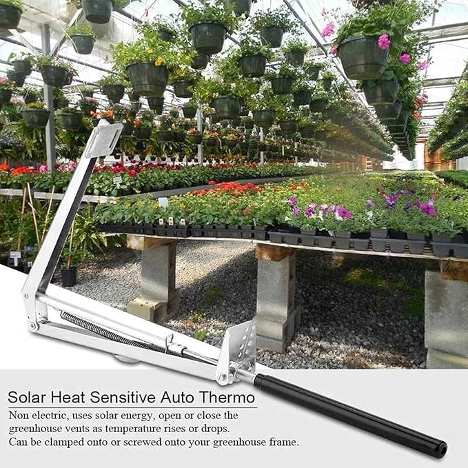 2X Auto Greenhouse Window Opener Solar Heat Sensitive Auto Vent Opener Roof Vent Opener Gardening Tools for Sunlight Room Automatic Greenhouse Accessories (Single Spring Up to 15 Lbs)