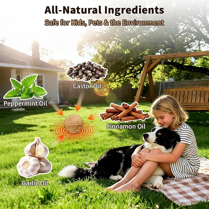 Powerful Mole &amp Vole Repellent Balls for Yard