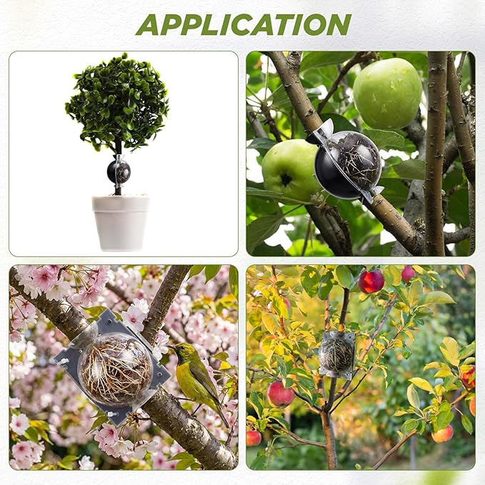 50 Pcs Air Layering Propagation Kit with Zip Ties Tree Grafting Kit Medium Reusable Half Black Half Transparent Grafting Ball Plant Rooting Graft Box for Fruit Graft Fast Propagation Plants